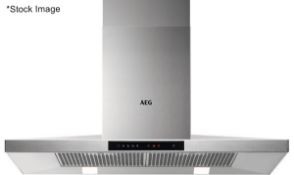 1 x AEG 'Hob2Hob' Durable Chimney Cooker Extractor Hood In Stainless Steel And LED Lighting
