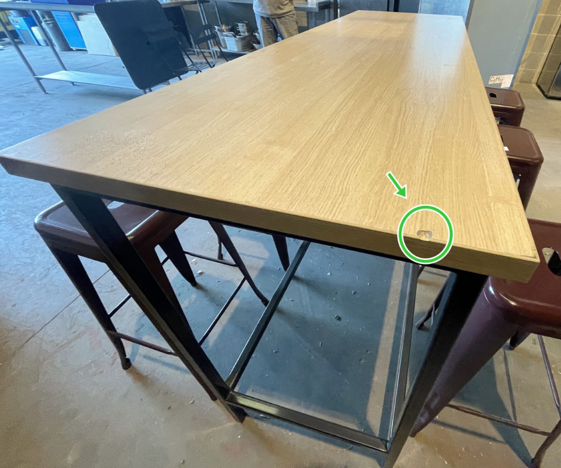 1 x Rectangular Bar Table And 6 x Metal Bar Stools - Ref: FGN068 - CL834 - Location: Essex, RM19 Dim - Image 4 of 9