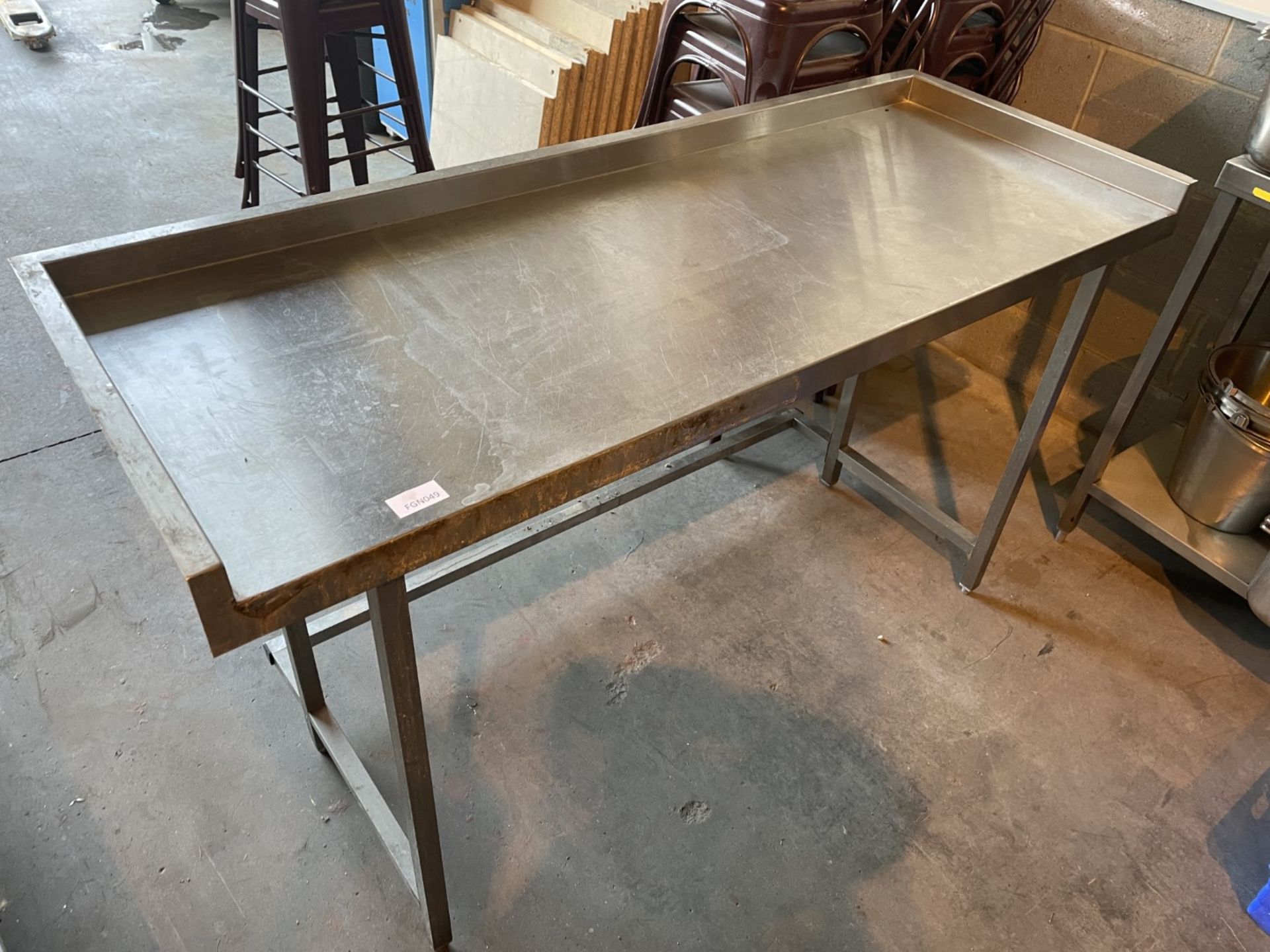 1 x Stainless Steel Prep Table - Approx 160x60x86cm - Ref: FGN049 - CL834 - Location: Essex, RM19Thi - Image 4 of 5