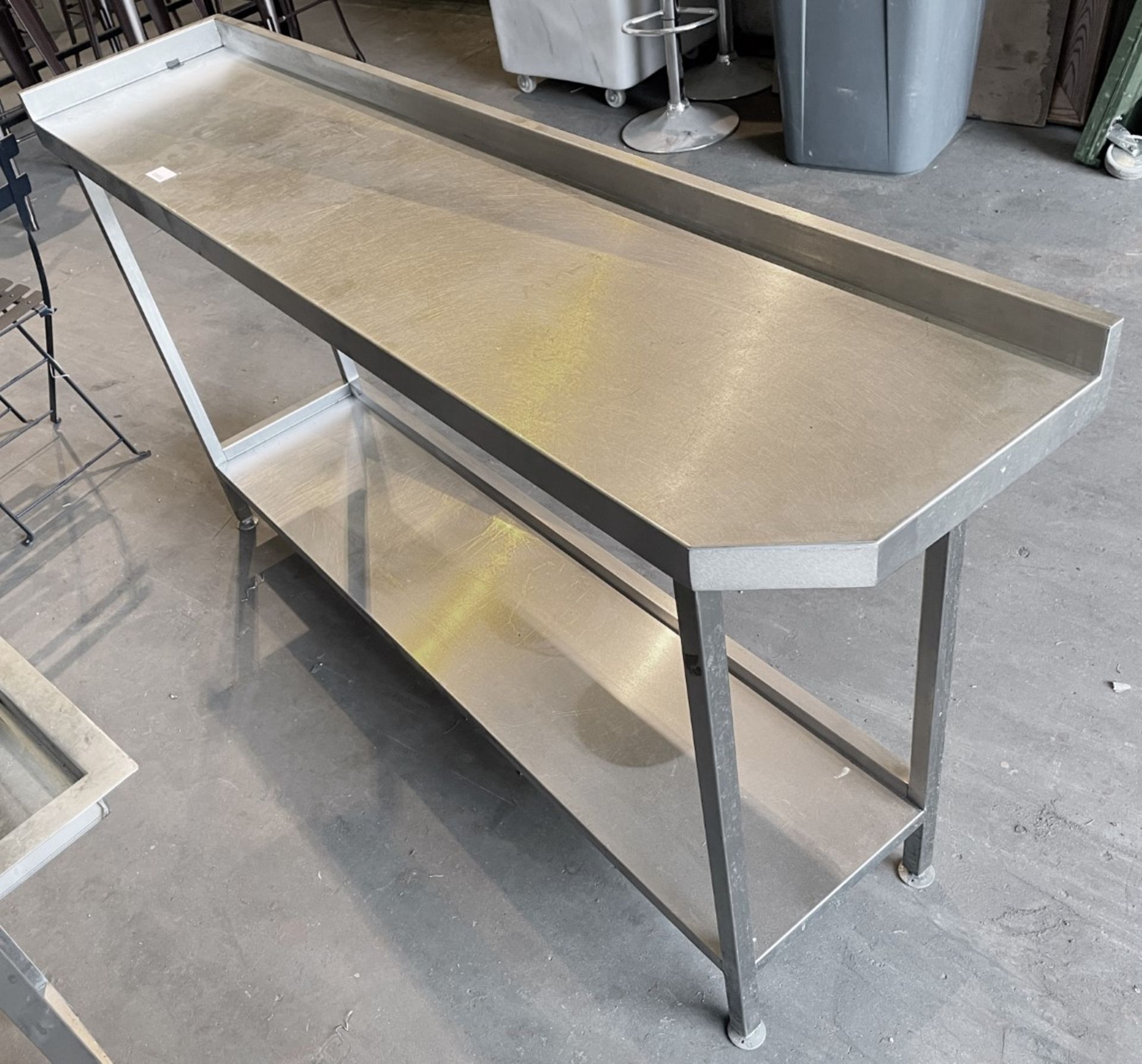 1 x Narrow Stainless Steel Prep Table - Approx 180X40X90Cm - Ref: FGN046 - CL834 - Location: Essex, - Image 2 of 4