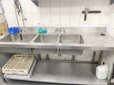 3 Ball Sink Unit With Rinse Tap, And Taps - Approx: 2100mm X 750mm - Ref: RSS181 - CL835 -