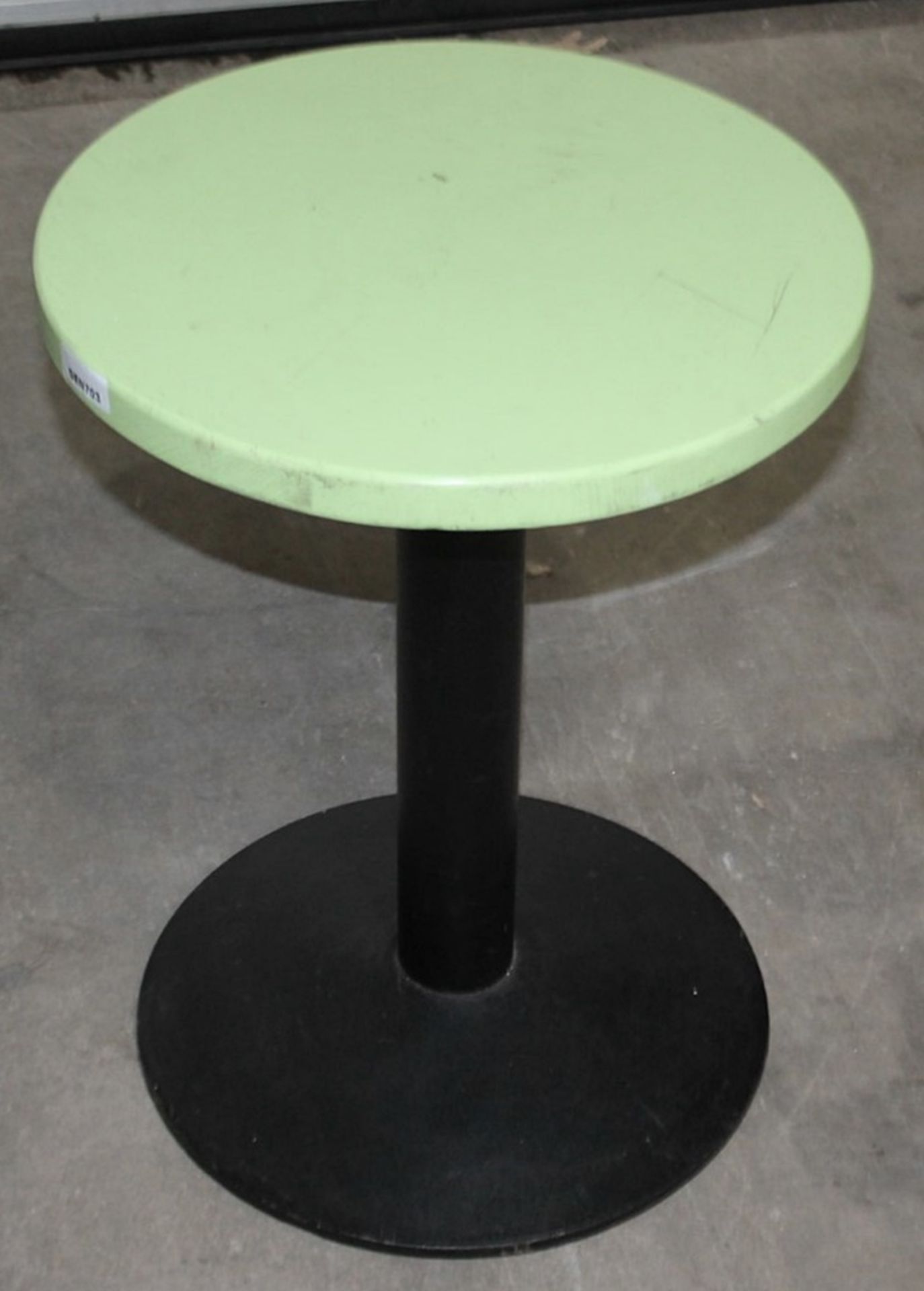 1 x Rustic Low Profile Bespoke Bar Table With A Lime Green Paineted Top - Dimensions: H61 x