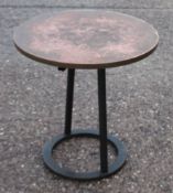 5 x Round Copper Topped Bar Tables - Recently Removed From a Popular Restaurant Environment - Ref: