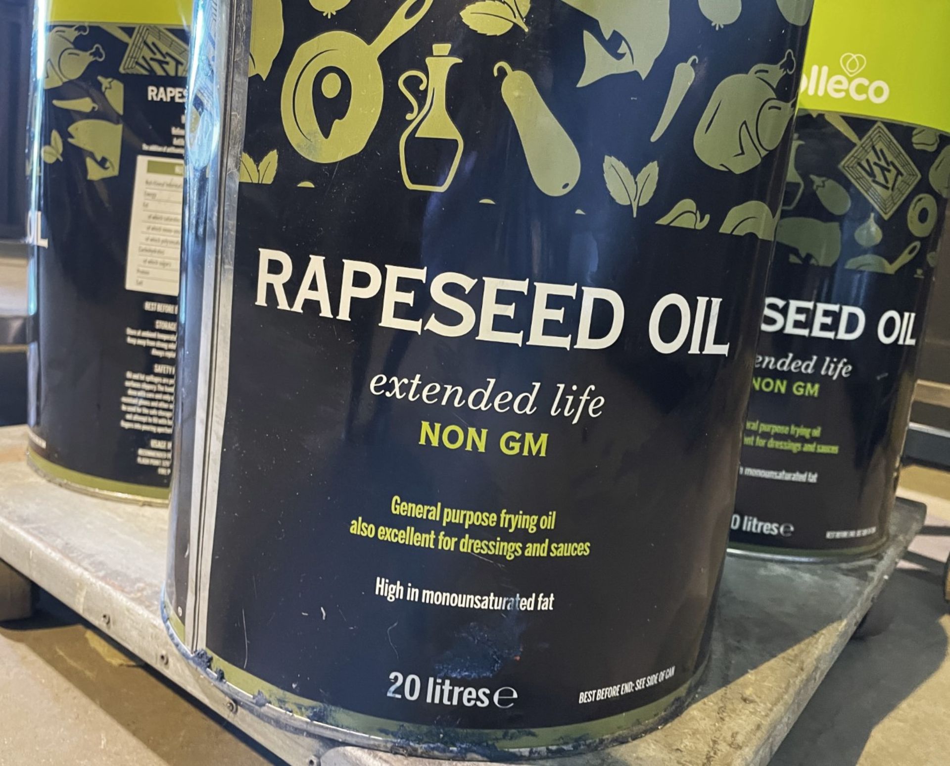 1 x 20 Litre Can Of Olleco Rapeseed Oil Extended Life Non Gm - General Purpose Frying Oil - Ref: - Image 5 of 9