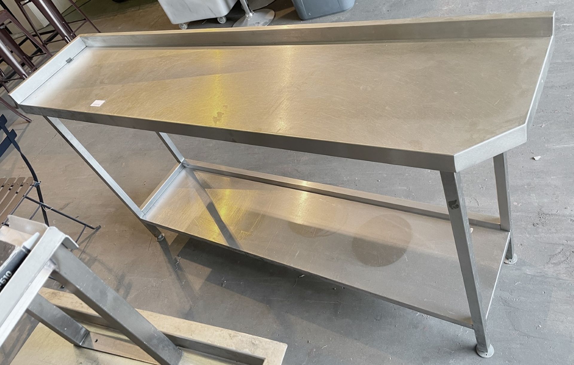1 x Narrow Stainless Steel Prep Table - Approx 180X40X90Cm - Ref: FGN046 - CL834 - Location: Essex, - Image 3 of 4