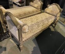 1 x Ornate And Beautifully Covered Chaise Longue With Roll Cushion - Approx 150X50X80Cm