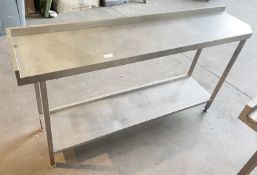 1 x Narrow Stainless Steel Prep Table - Approx 180X40X90Cm - Ref: FGN046 - CL834 - Location: Essex,