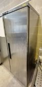 1 x FOSTER 'Xtra' Commercial 410 Ltr Stainless Steel Single Door Upright Fridge - Booklet And Keys