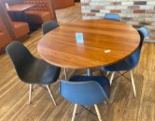 1 x Large Round Table With Chairs In Grey - Approx: 1100mm Wide - Ref: RSS203 - CL835 - Southend