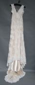 1 x NOVABELLA Lace Elegant Sleeveless Fishtail Designer Wedding Dress RRP £770 UK10