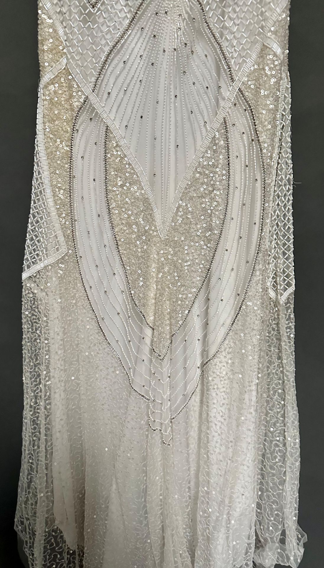 1 x ELIZA JANE HOWELL Beaded Biased Cut Fishtail Designer Wedding Dress Bridal RRP £2,650 UK12 - Image 6 of 6