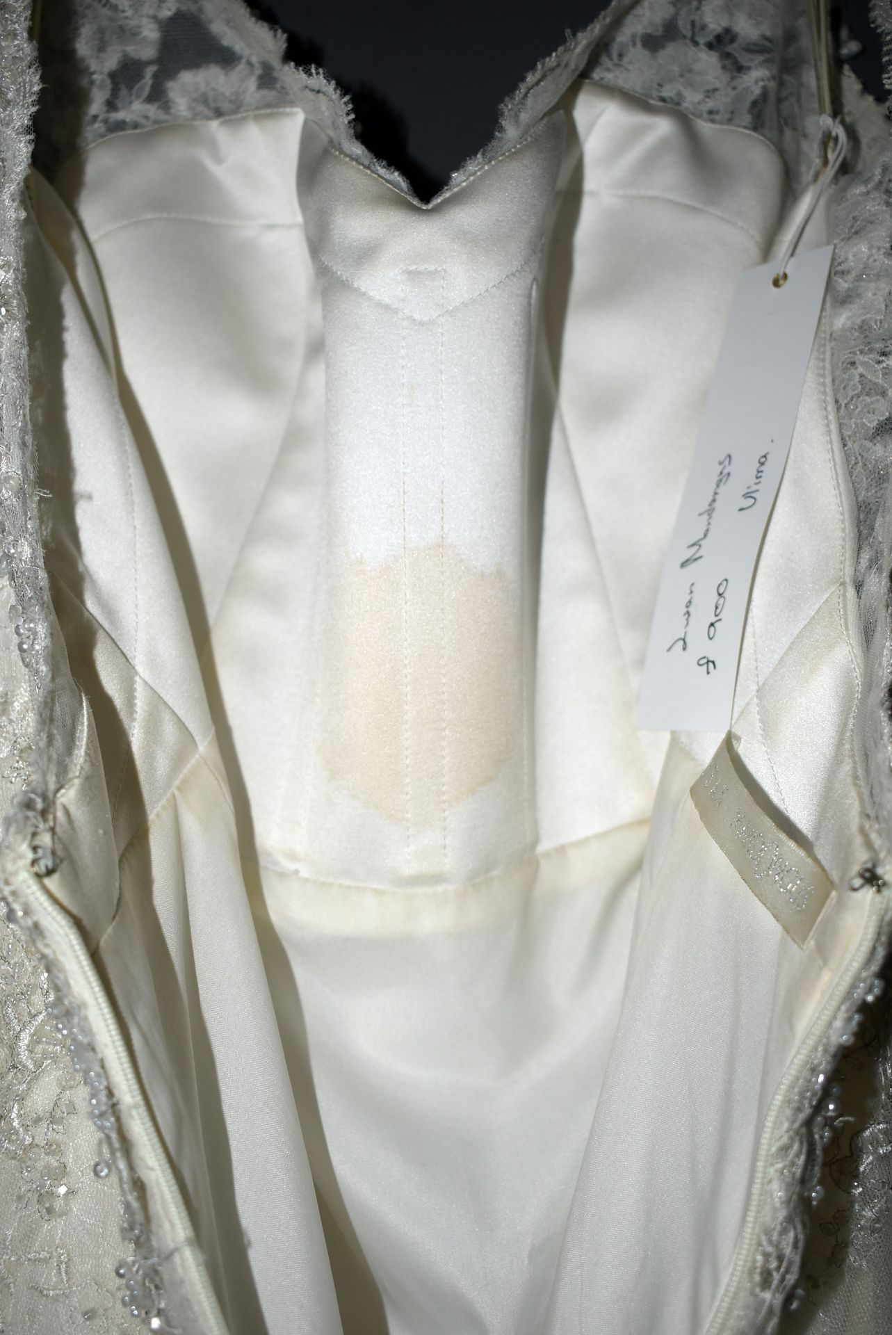 1 x LUSAN MANDONGUS Lace Overlay Designer Wedding Dress Bridal Gown RRP £1,000 UK 12 - Image 6 of 7