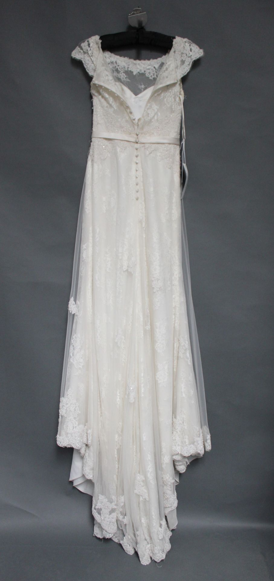 1 x LUSAN MANDONGUS/ ANNASUL Y Lace Overlay Full Skirt Designer Wedding Dress RRP £1,500 UK14 - Image 2 of 7