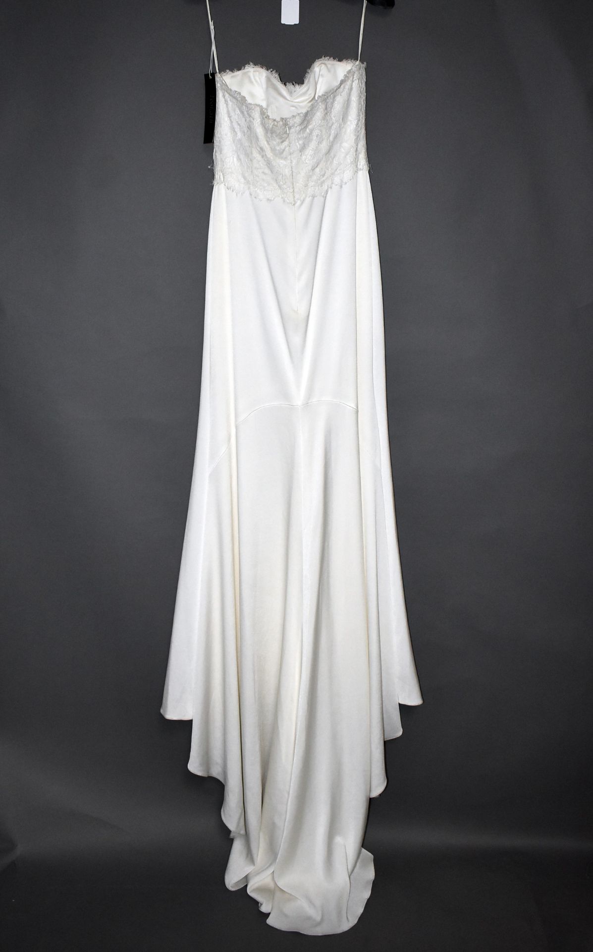 1 x LUSAN MANDONGUS Strapless Delicate Lace And Silk Designer Wedding Dress Bridal RRP £1,400 UK 12 - Image 2 of 6