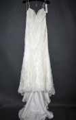 1 x MAGGIE SOTTERO 'Teresa' Lace Fishtail Dress Designer Wedding Dress Bridal Gown RRP £1,250 UK 10