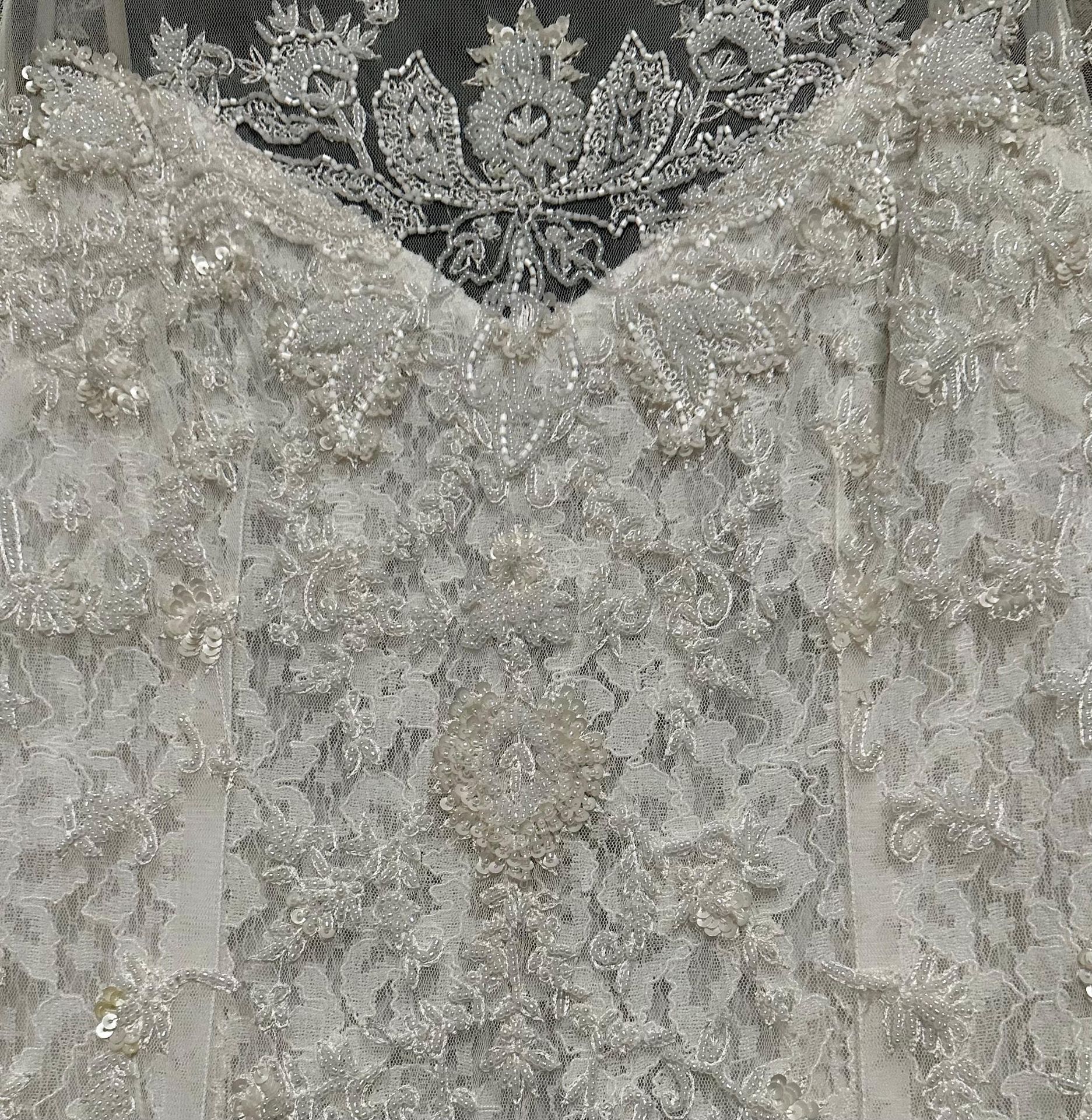 1 x ELIZA JANE HOWELL 'Violetta' Chiffon & Beaded Designer Wedding Dress Bridal Gown RRP £2,535 UK10 - Image 4 of 6