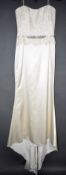 1 x ALAN HANNAH Strapless Lace Bodice Fishtail Designer Wedding Dress Bridal Gown RRP £1,900 UK12