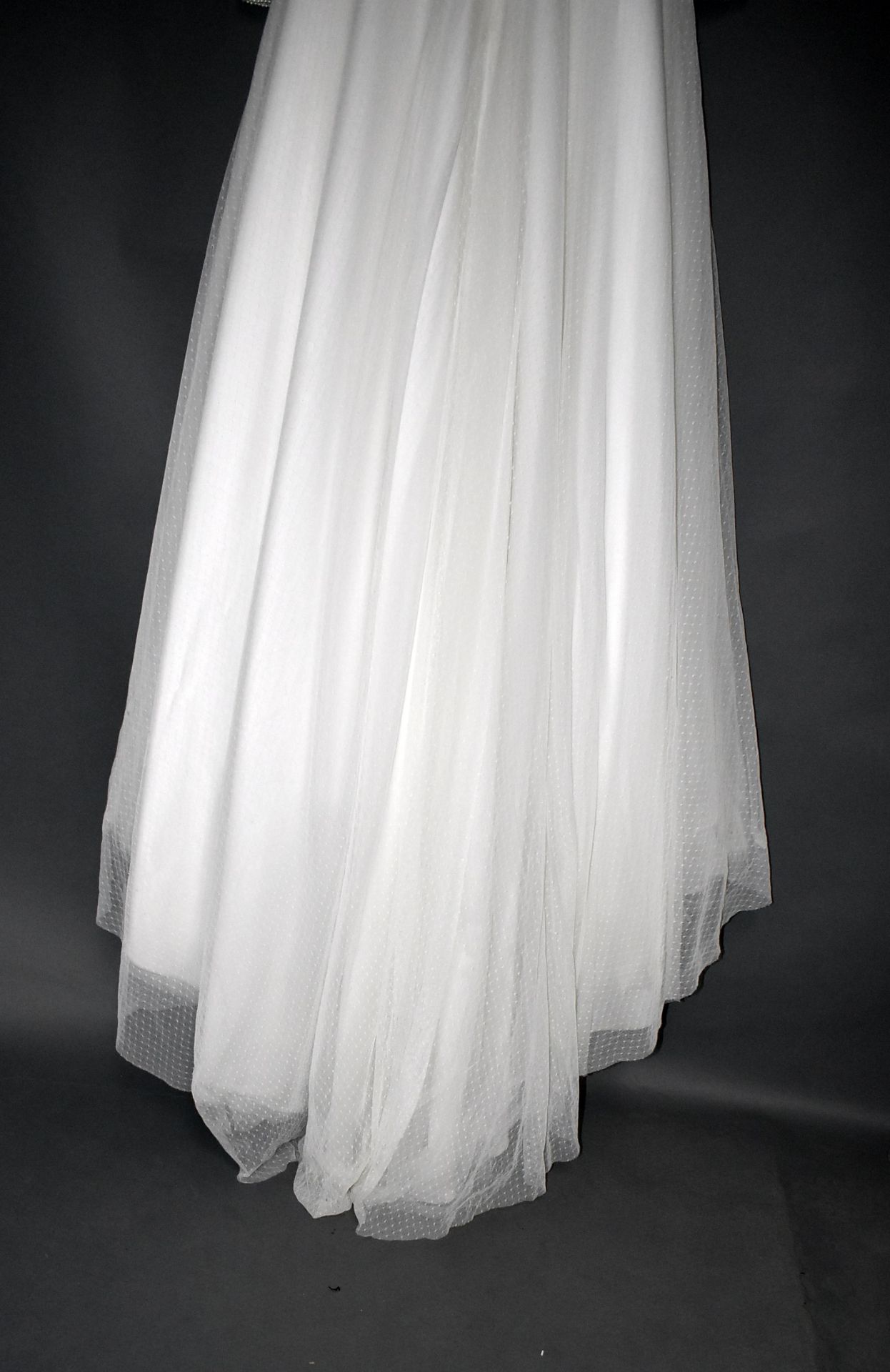 1 x WHITE ROSE Long Sleeved Satin And Chiffon Designer Wedding Dress Bridal Gown RRP £1,600 UK 12 - Image 6 of 6