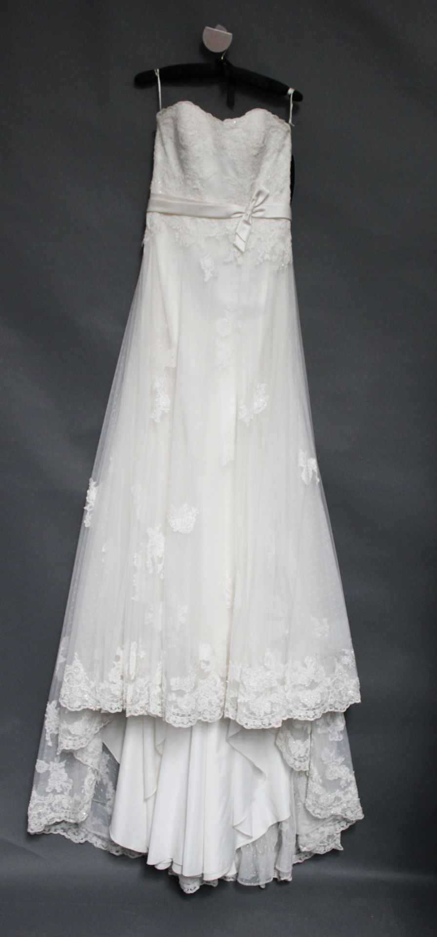 1 x ALAN HANNAH/LM 'Rachana' Strapless Lace And Beaded Designer Wedding Dress RRP £2,290 UK14