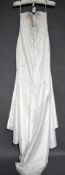 1 x MORI LEE Strapless Lace And Satin Fishtail Designer Wedding Dress Bridal Gown RRP £1,900 UK 10