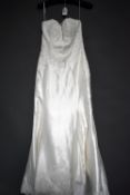 1 x REBECCA INGRAM Strapless Lace & Satin Fishtail Designer Wedding Dress Bridal Gown RRP£1,600 UK12