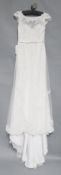 1 x LUSAN MANDONGUS/ ANNASUL Y Lace Overlay Full Skirt Designer Wedding Dress RRP £1,500 UK14