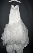 1 x PRONOVIAS 'Mildred' Strapless Column Designer Wedding Dress Bridal Gown RRP £1,930 UK 12