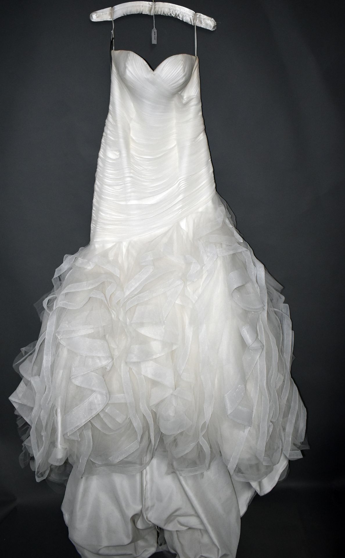 1 x PRONOVIAS 'Mildred' Strapless Column Designer Wedding Dress Bridal Gown RRP £1,930 UK 12