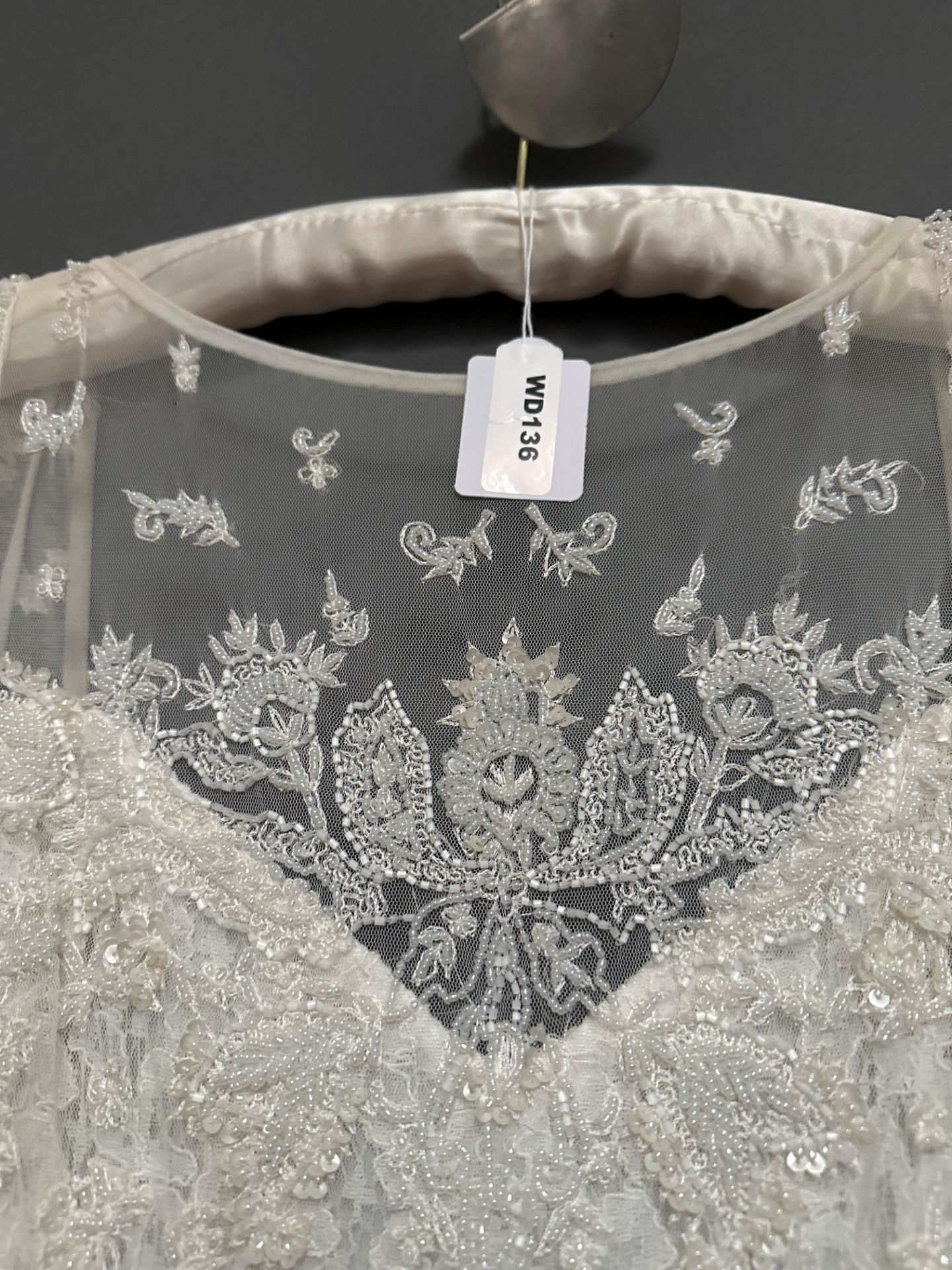 1 x ELIZA JANE HOWELL 'Violetta' Chiffon & Beaded Designer Wedding Dress Bridal Gown RRP £2,535 UK10 - Image 3 of 6