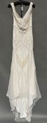1 x ELIZA JANE HOWELL Beaded Biased Cut Fishtail Designer Wedding Dress Bridal RRP £2,650 UK12