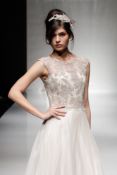 1 x ALAN HANNAH 'Venus' Stunning Designer Chiffon Wedding Dress Original RRP £1,990 UK14