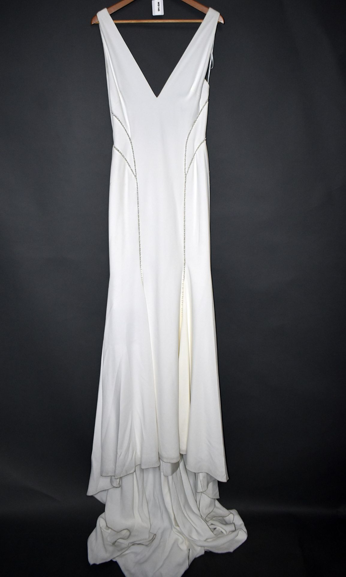 1 x ATELIER PRONOVIAS Biased Cut Silk Crepe Designer Wedding Dress Bridal Gown RRP £2,190 UK 12