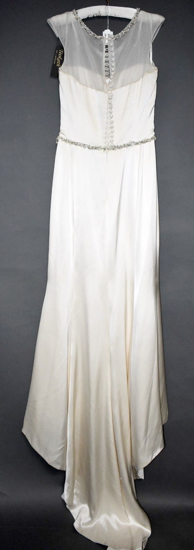 1 x ALAN HANNAH Chiffon And Satin Beaded Designer Wedding Dress Bridal Gown RRP £1,500 UK 12 - Image 2 of 5