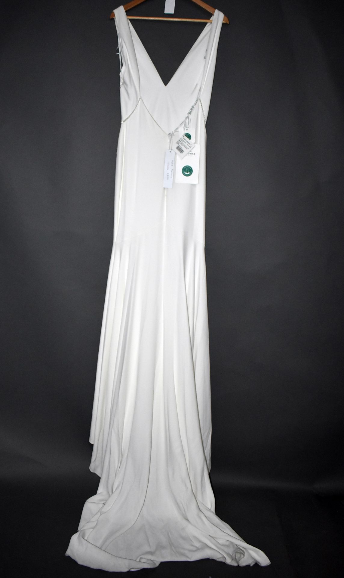 1 x ATELIER PRONOVIAS Biased Cut Silk Crepe Designer Wedding Dress Bridal Gown RRP £2,190 UK 12 - Image 4 of 5