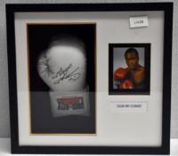 1 x Signed Autographed SUGAR RAY LEONARD Probox Boxing Glove In White
