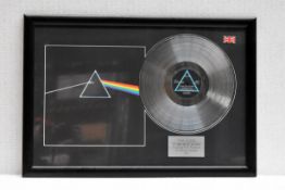 1 x PINK FLOYD - The Dark Side Of The Moon On Harvest Records Framed 12 Inch Vinyl