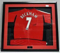 1 x Signed Autographed DAVID BECKHAM MANCHESTER UNITED Football Shirt