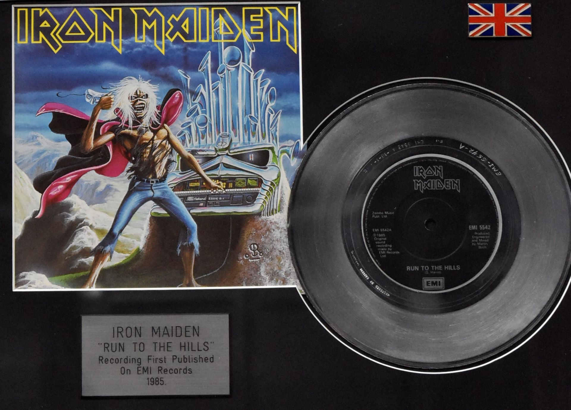 1 x IRON MAIDEN - Run To The Hills On Emi Records Framed 7 Inch Vinyl - Image 4 of 5