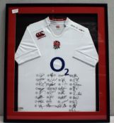 1 x Signed Autographed England 2014-2015 O2 International Rugby Shirt