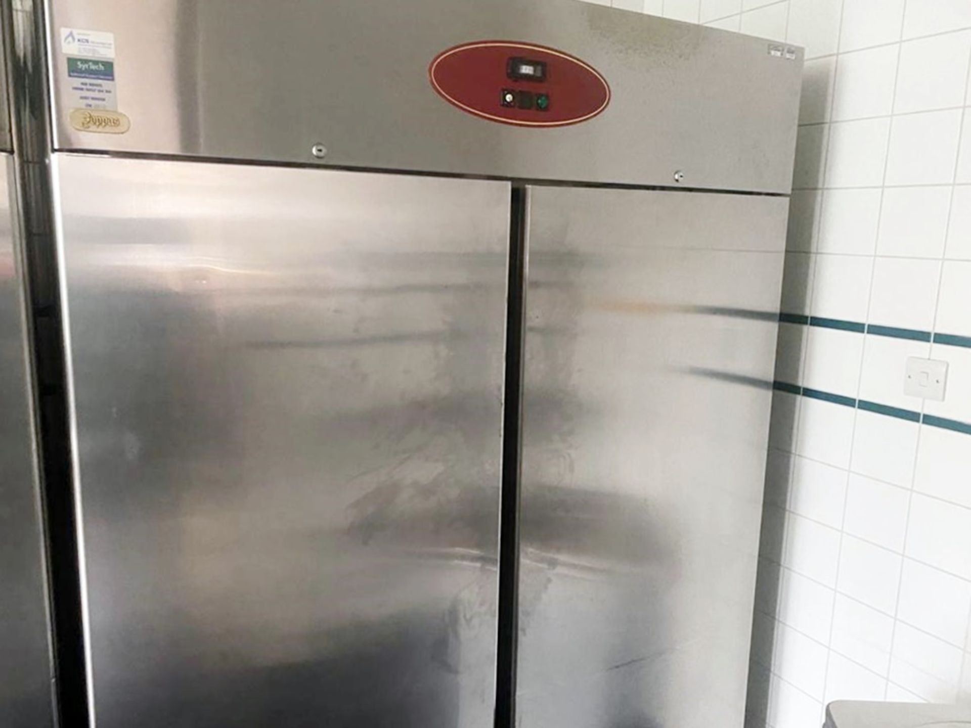 1 x Commercial Double Door Upright Freezer With Stainless Steel Exterior - By Zoppas / Electrolux - Image 2 of 8