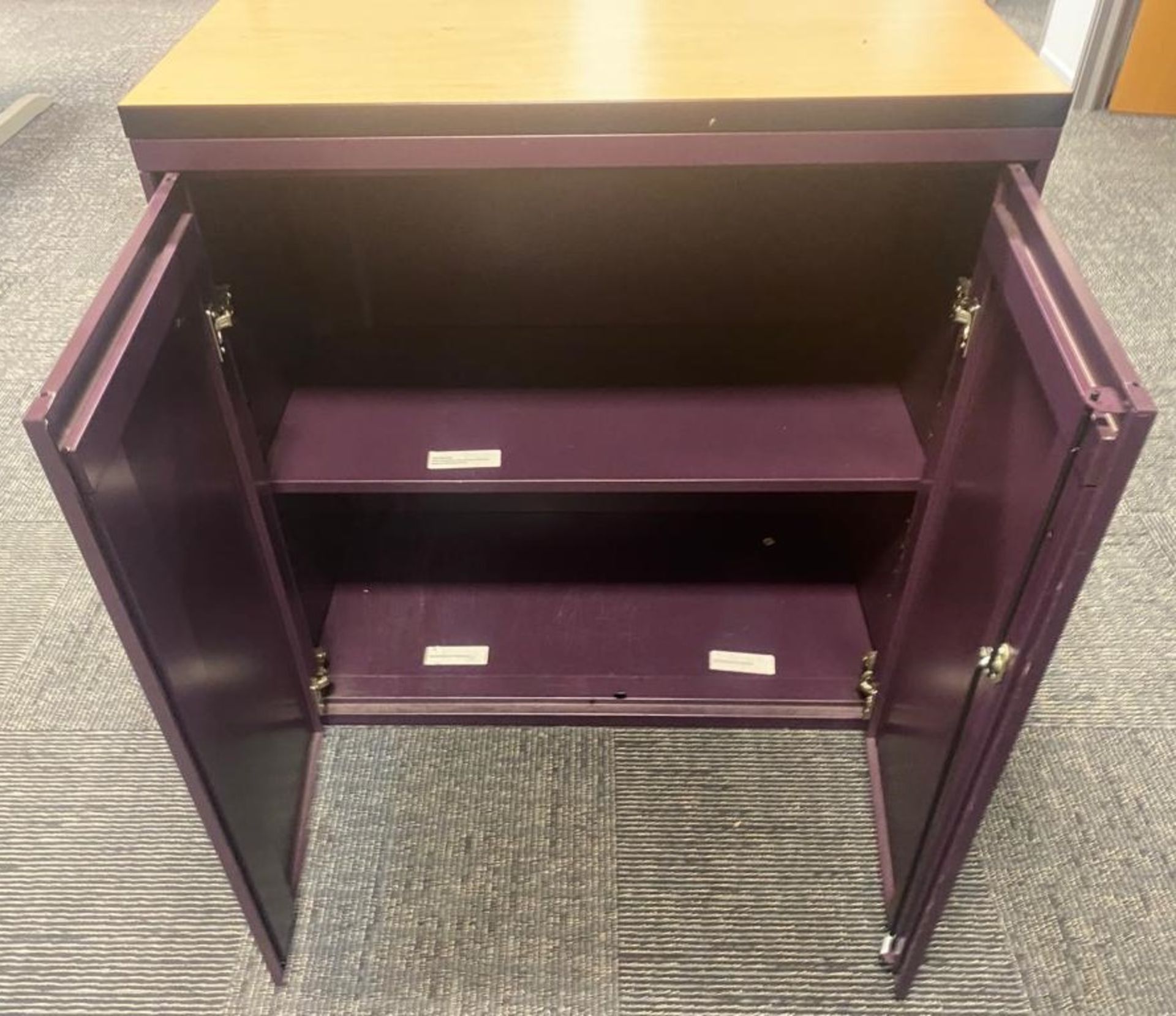 1 x Office Storage Cabinet For Files/Stationary - Features a Contemporary Purple Finish, - Image 2 of 3