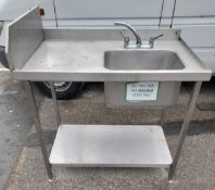 1 x Stainless Steel Single Sink Wash Unit With Sink Cover, Anti Overflow Surface and Mixer Tap