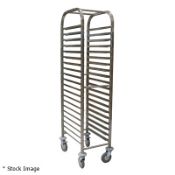 1 x Stainless Steel Tray Pan Racking Trolley