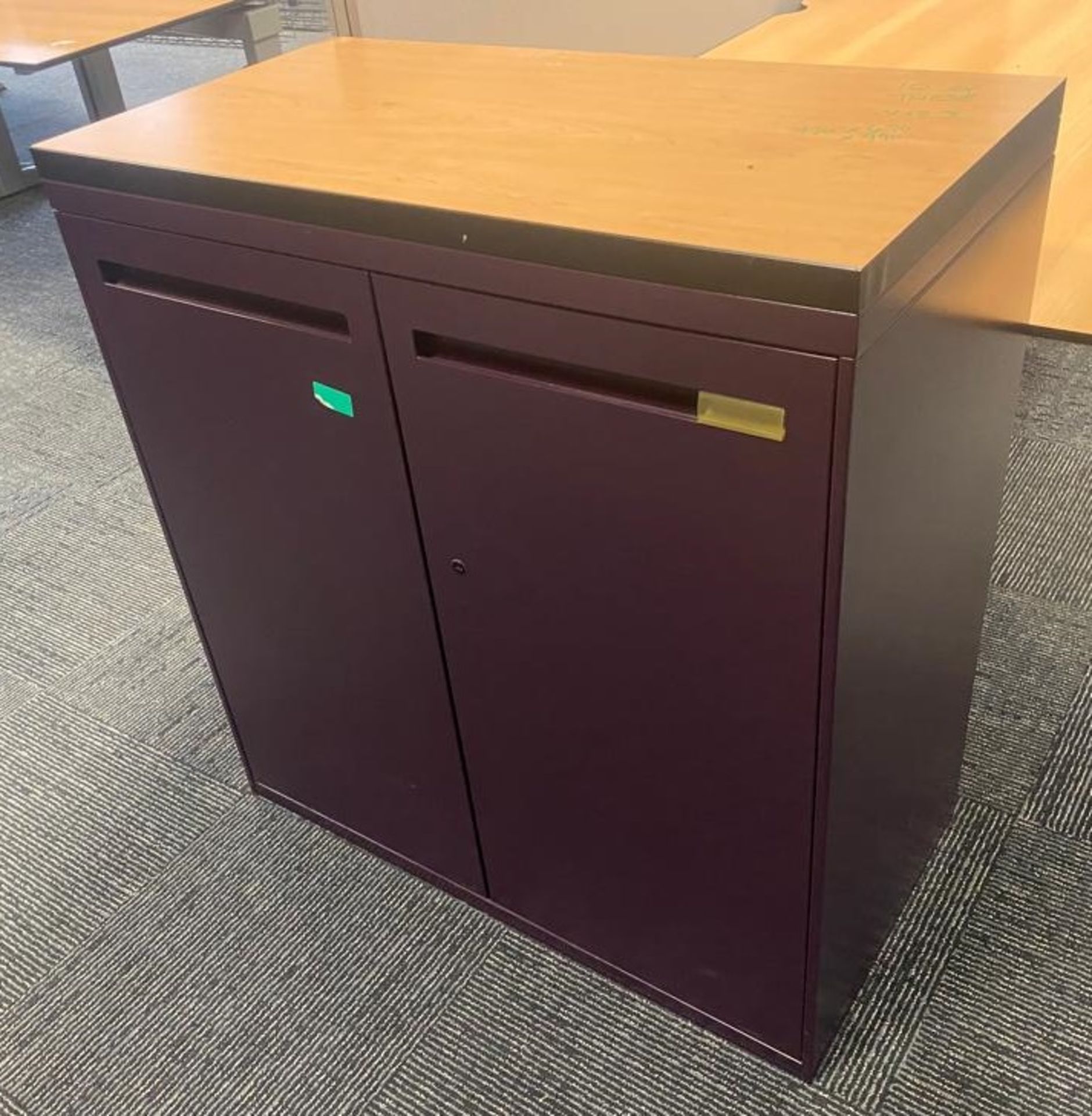 1 x Office Storage Cabinet For Files/Stationary - Features a Contemporary Purple Finish,