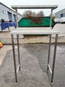 1 x Stainless Steel Prep Table with Over Shelf