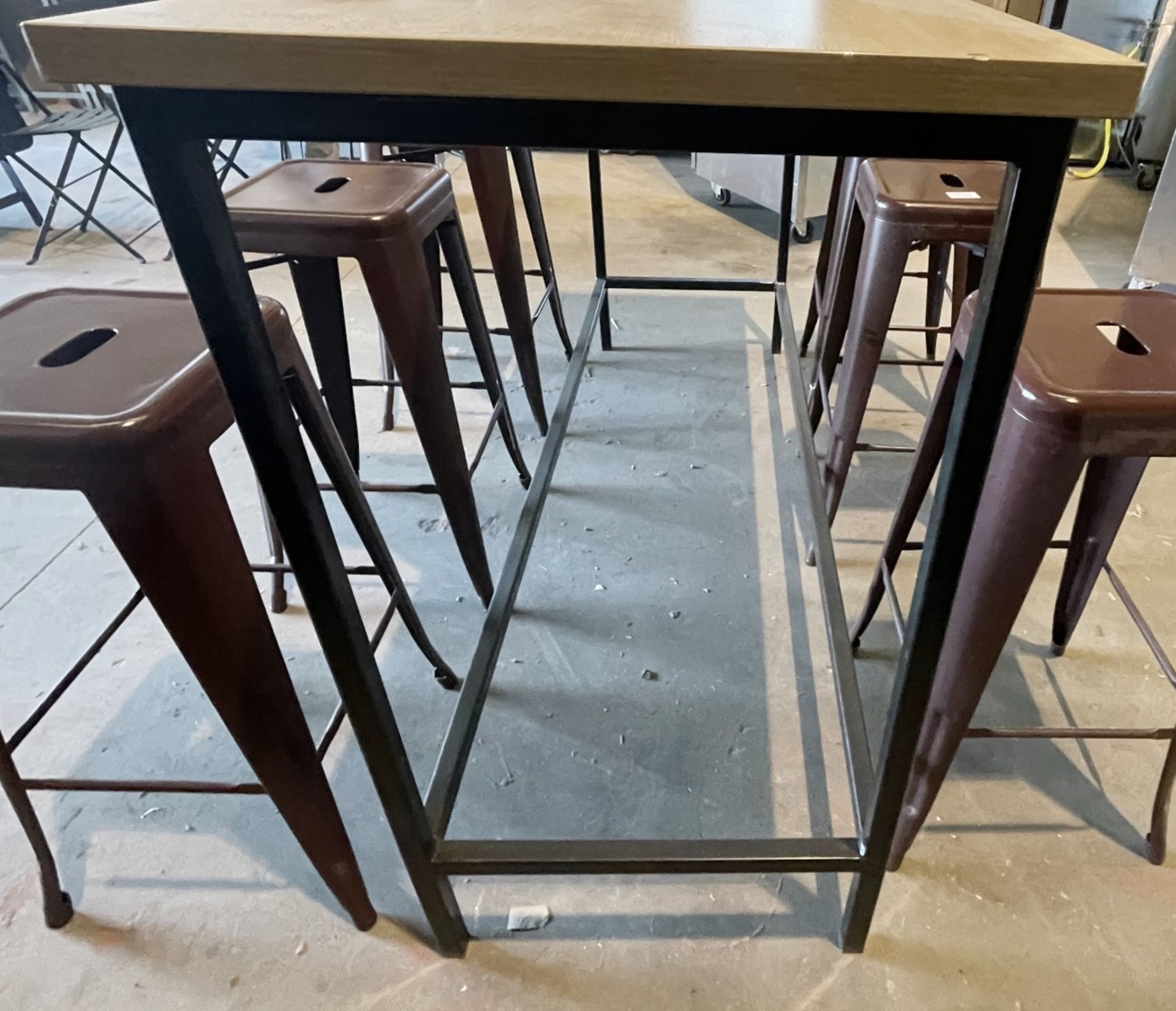 1 x Rectangular Bar Table And 6 x Metal Bar Stools - Ref: FGN068 - CL834 - Location: Essex, RM19 Dim - Image 4 of 9