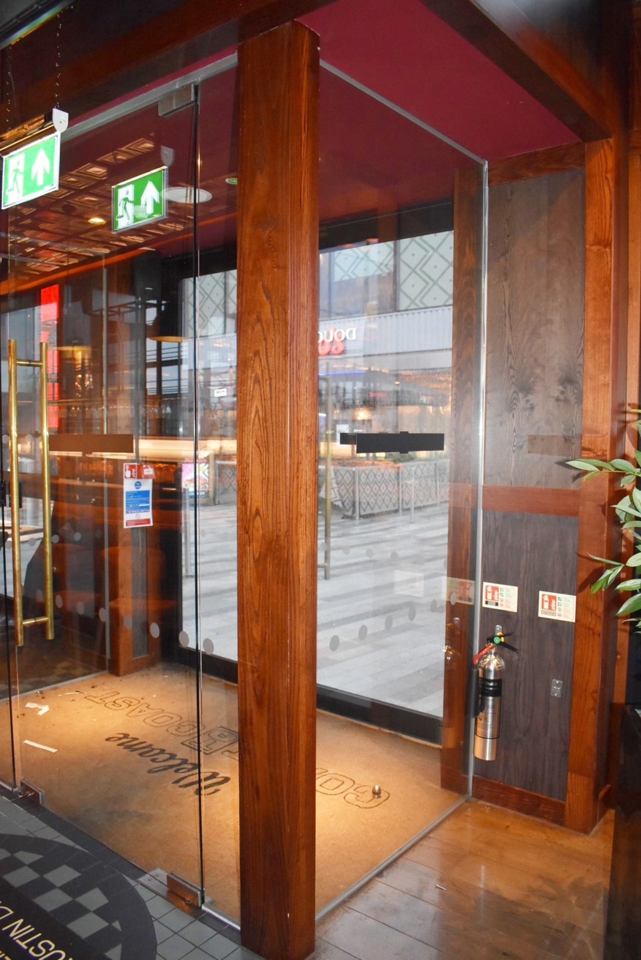 1 x Glass Entrance Vestibule - Glass Only Featuring Two Side Panels and Door With Speedy Opener Acc - Image 3 of 30