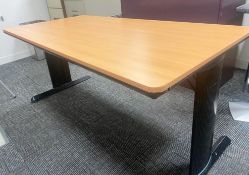 1 x Folding Office Table With Beech Top and Substantial Folding Legs - Size: 160 x 80 cms - Ref: