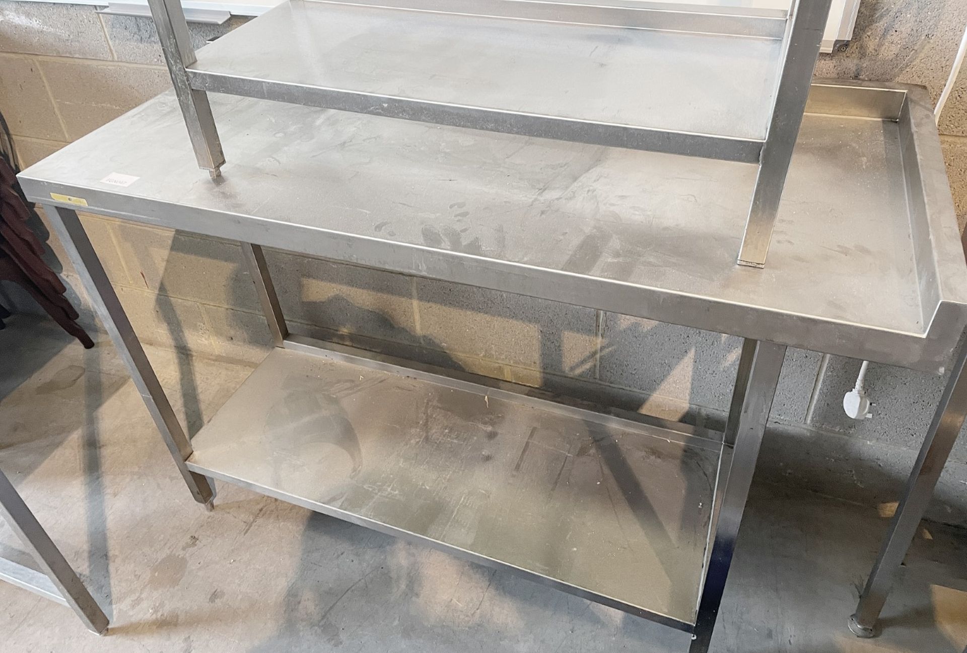 1 x Stainless Steel Prep Table, With Upstand and Undershelf - Approx 130 x 53 x 92Cm - Ref: FGN047 - - Image 2 of 3