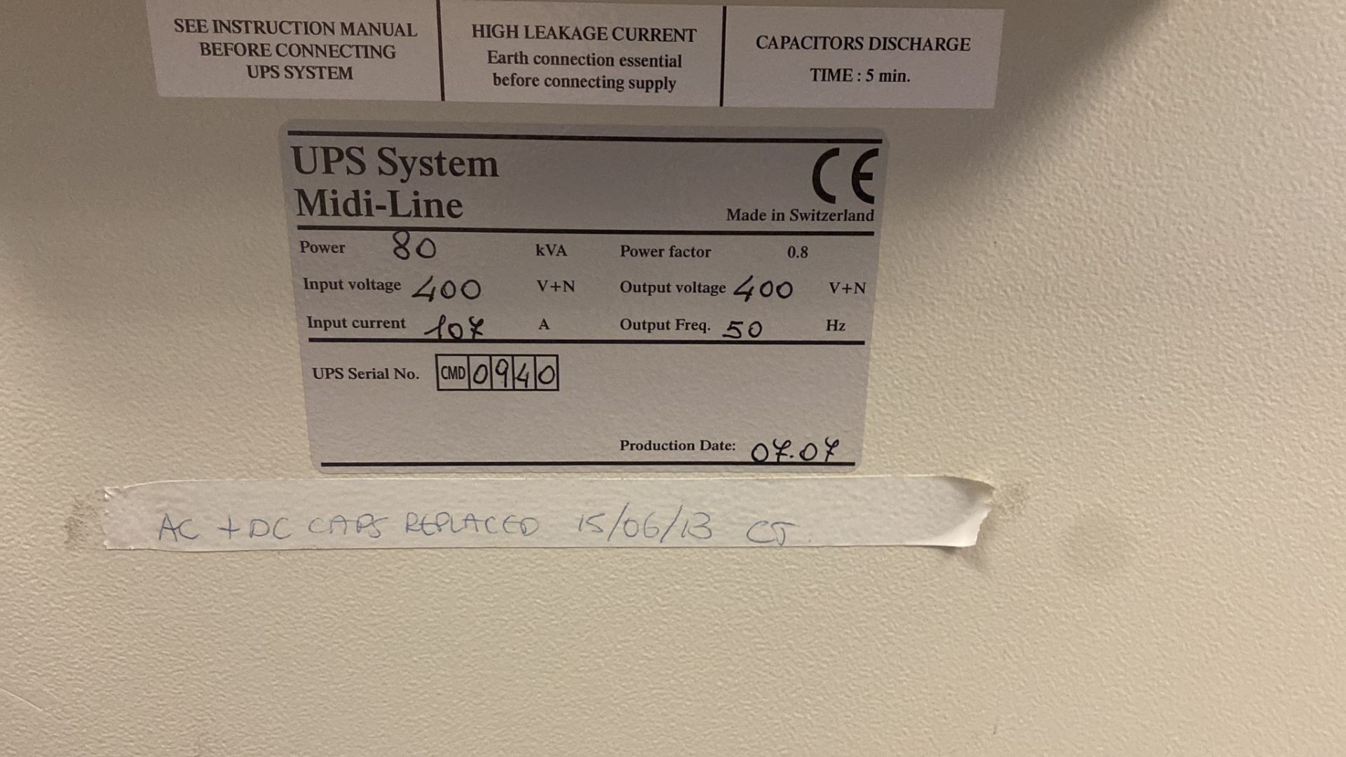 1 x PowerWave 5000 Midi Series 80kva UPS - By Uninterruptible Power Supplies Ltd - 400v Input/Output - Image 10 of 11